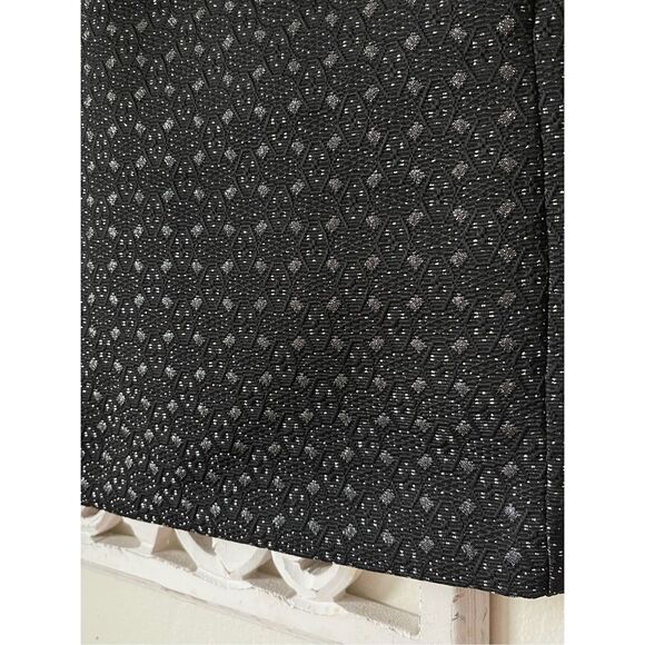 1344 GAP Black Silver Metallic Jacquard Summer Mini Skirt Pockets Size 4 - Picture 4 of 10